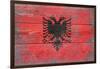 Albania Country Flag - Barnwood Painting-Lantern Press-Framed Art Print