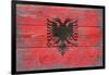 Albania Country Flag - Barnwood Painting-Lantern Press-Framed Art Print