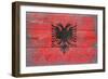 Albania Country Flag - Barnwood Painting-Lantern Press-Framed Art Print