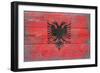 Albania Country Flag - Barnwood Painting-Lantern Press-Framed Art Print