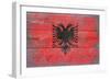 Albania Country Flag - Barnwood Painting-Lantern Press-Framed Art Print