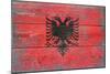 Albania Country Flag - Barnwood Painting-Lantern Press-Mounted Art Print