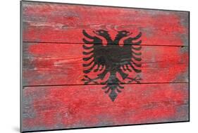 Albania Country Flag - Barnwood Painting-Lantern Press-Mounted Art Print