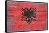 Albania Country Flag - Barnwood Painting-Lantern Press-Framed Stretched Canvas