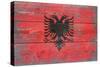 Albania Country Flag - Barnwood Painting-Lantern Press-Stretched Canvas