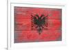 Albania Country Flag - Barnwood Painting-Lantern Press-Framed Art Print