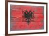 Albania Country Flag - Barnwood Painting-Lantern Press-Framed Art Print