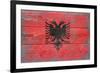 Albania Country Flag - Barnwood Painting-Lantern Press-Framed Art Print