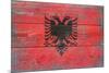 Albania Country Flag - Barnwood Painting-Lantern Press-Mounted Art Print