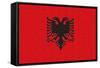 Albania Country Flag - Letterpress-Lantern Press-Framed Stretched Canvas