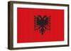 Albania Country Flag - Letterpress-Lantern Press-Framed Art Print