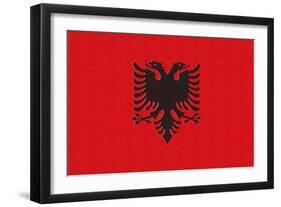 Albania Country Flag - Letterpress-Lantern Press-Framed Art Print