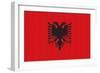 Albania Country Flag - Letterpress-Lantern Press-Framed Art Print