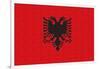 Albania Country Flag - Letterpress-Lantern Press-Framed Art Print