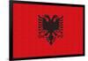 Albania Country Flag - Letterpress-Lantern Press-Framed Art Print