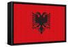 Albania Country Flag - Letterpress-Lantern Press-Framed Stretched Canvas