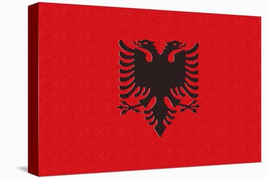 Albania Country Flag - Letterpress-Lantern Press-Stretched Canvas