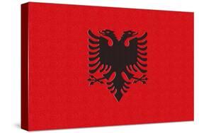 Albania Country Flag - Letterpress-Lantern Press-Stretched Canvas