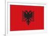 Albania Country Flag - Letterpress-Lantern Press-Framed Premium Giclee Print