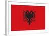 Albania Country Flag - Letterpress-Lantern Press-Framed Art Print