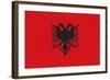 Albania Country Flag - Letterpress-Lantern Press-Framed Art Print