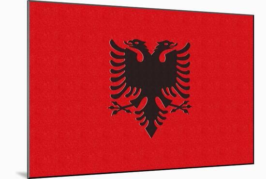 Albania Country Flag - Letterpress-Lantern Press-Mounted Art Print