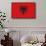 Albania Country Flag - Letterpress-Lantern Press-Framed Stretched Canvas displayed on a wall