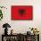 Albania Country Flag - Letterpress-Lantern Press-Framed Stretched Canvas displayed on a wall