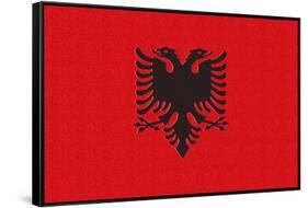 Albania Country Flag - Letterpress-Lantern Press-Framed Stretched Canvas