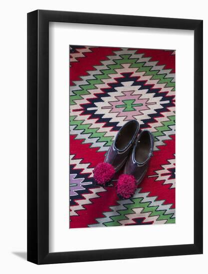 Albania, Ethnographic Museum, Birthplace of Communist-Era Leader Enver Hoxha, Traditional Shoes-Walter Bibikow-Framed Photographic Print