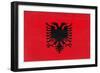 Albania Flag Design with Wood Patterning - Flags of the World Series-Philippe Hugonnard-Framed Art Print