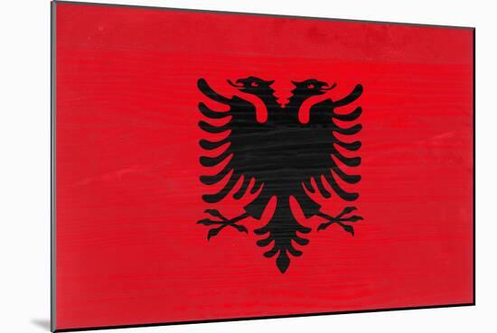 Albania Flag Design with Wood Patterning - Flags of the World Series-Philippe Hugonnard-Mounted Art Print