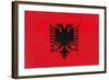 Albania Flag Design with Wood Patterning - Flags of the World Series-Philippe Hugonnard-Framed Art Print