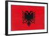 Albania Flag Design with Wood Patterning - Flags of the World Series-Philippe Hugonnard-Framed Art Print