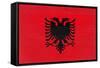 Albania Flag Design with Wood Patterning - Flags of the World Series-Philippe Hugonnard-Framed Stretched Canvas