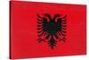 Albania Flag Design with Wood Patterning - Flags of the World Series-Philippe Hugonnard-Stretched Canvas