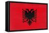 Albania Flag Design with Wood Patterning - Flags of the World Series-Philippe Hugonnard-Framed Stretched Canvas