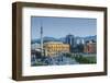 Albania, Tirana, Skanderbeg Square, Elevated View, Dusk-Walter Bibikow-Framed Photographic Print