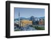 Albania, Tirana, Skanderbeg Square, Elevated View, Dusk-Walter Bibikow-Framed Photographic Print