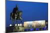 Albania, Tirana, Skanderbeg Square, Statue of Skanderbeg and National Historical Museum, Dusk-Walter Bibikow-Mounted Photographic Print