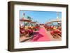 Albanian Beach Bar-Richard Silver-Framed Photographic Print