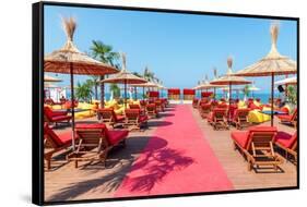 Albanian Beach Bar-Richard Silver-Framed Stretched Canvas