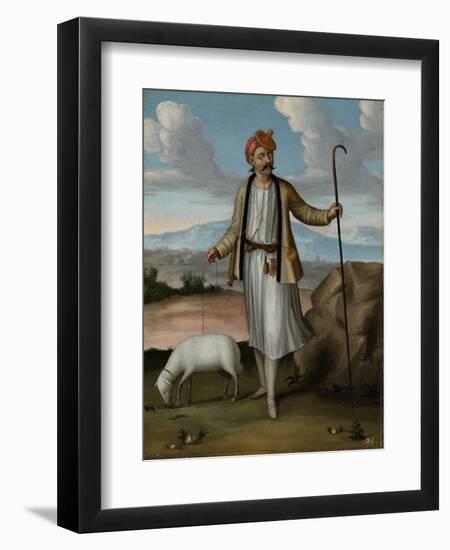 Albanian Herdsman-Jean Baptiste Vanmour-Framed Art Print