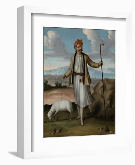 Albanian Herdsman-Jean Baptiste Vanmour-Framed Art Print