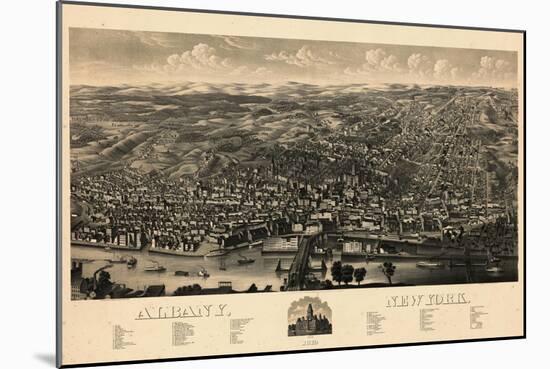 Albany 1879 Bird's Eye View-null-Mounted Giclee Print