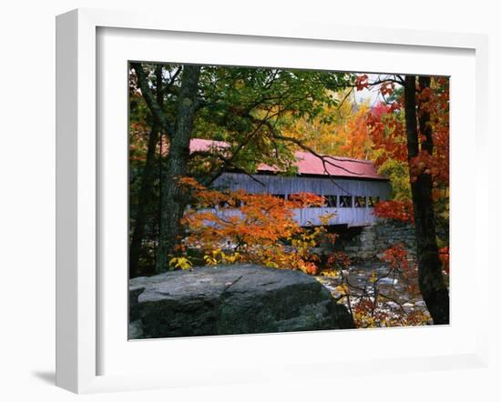 Albany Bridge Above Swift River-James Randklev-Framed Photographic Print