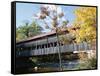 Albany Covered Bridge Over Swift River, Kangamagus Highway, New Hampshire, USA-Fraser Hall-Framed Stretched Canvas