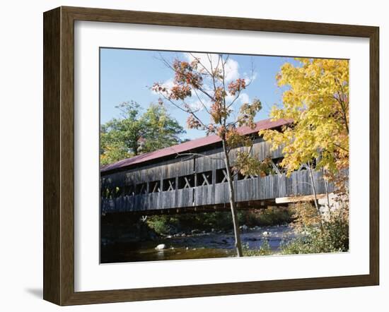 Albany Covered Bridge Over Swift River, Kangamagus Highway, New Hampshire, USA-Fraser Hall-Framed Photographic Print