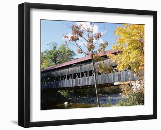 Albany Covered Bridge Over Swift River, Kangamagus Highway, New Hampshire, USA-Fraser Hall-Framed Photographic Print