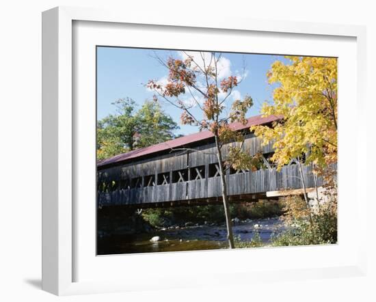 Albany Covered Bridge Over Swift River, Kangamagus Highway, New Hampshire, USA-Fraser Hall-Framed Photographic Print